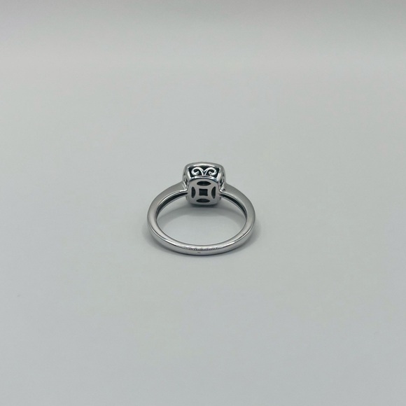 0.35 CT Cushion Cut Natural Diamond Ring Sterling Silver - Picture 6 of 8